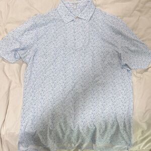 Peter Millar Light Blue Patterned Polo Golf Shirt
